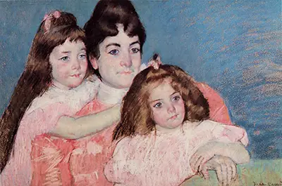 Portrait of Madame AF Aude and her Two Daughters Mary Cassatt